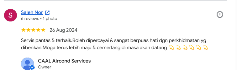 Screenshot Google Review pelanggan CAAL 2