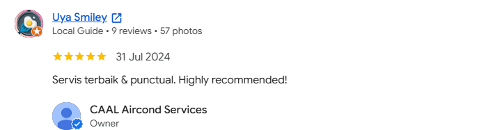 Screenshot Google Review pelanggan CAAL 4
