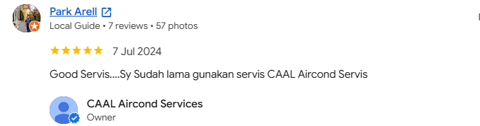 Screenshot Google Review pelanggan CAAL 5