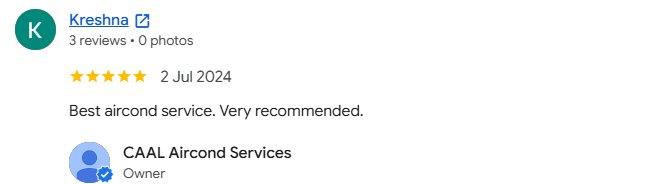 Screenshot Google Review pelanggan CAAL 6